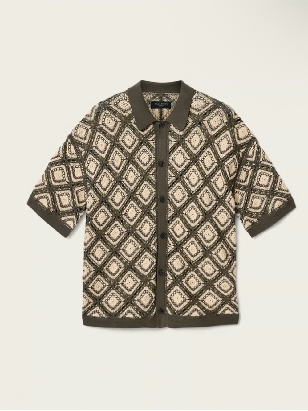 All Saints Morena Short Sleeve Collared Cardigan